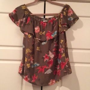 Anthropologie Off Shoulder Ruffle Top Small Maeve